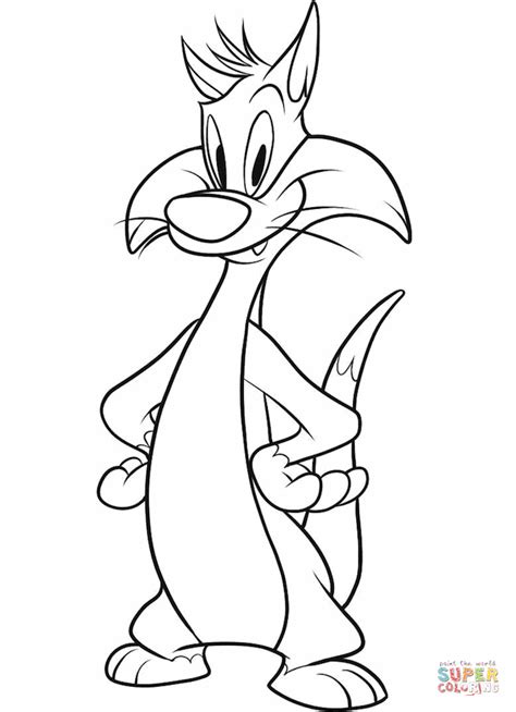 Sylvester The Cat Coloring Page Drawing Cartoon Characters Easy