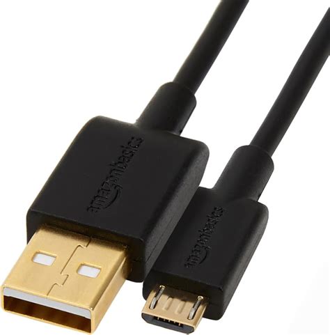 Cable USB 2.0 A-macho a micro B de Amazon Basics, 6 pies, negro