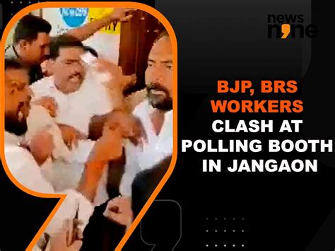 Telangana Polls BJP BRS Workers Clash At Polling Booth In Jangaon