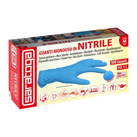 Guanti Monouso Nitrile Pz Saratoga