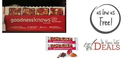 New Goodnessknows Coupons {2 Free Bars 10 16 10 18} The Harris