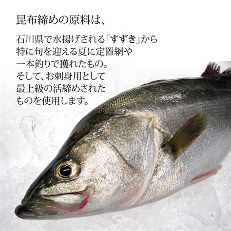 魚 鮮魚 刺身 スズキ すずき 鱸 夏の魚 お刺身用 昆布締め 石川県産 2人前 80g お取り寄せ 北陸 日本海 産地直送