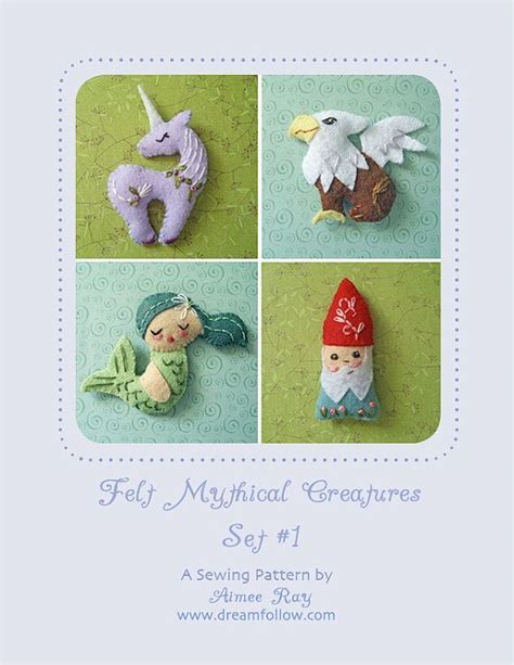 Mythical Creatures Set 1 Felt Animals Plush Sewing Pattern Pdf Svg