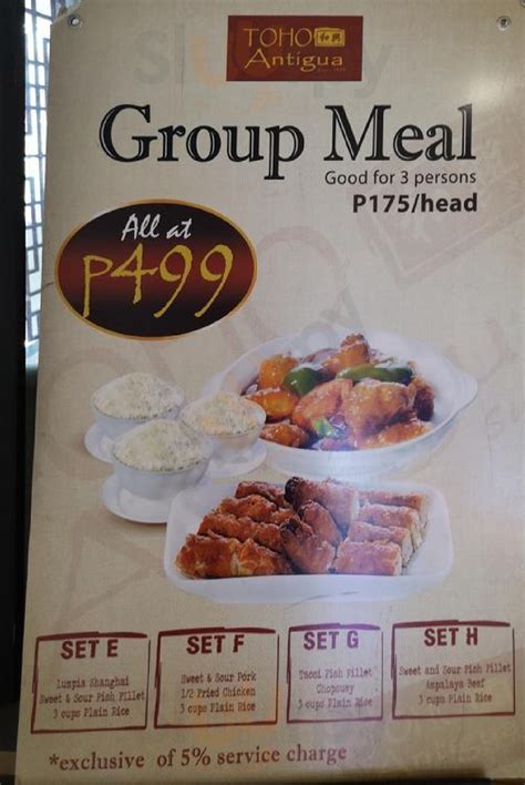 Menù Toho Restaurant Antigua Paranaque Sluurpy