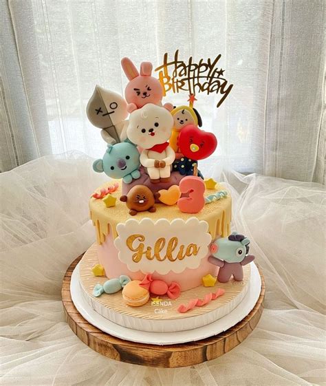 Bt21 Birthday Drip Cake