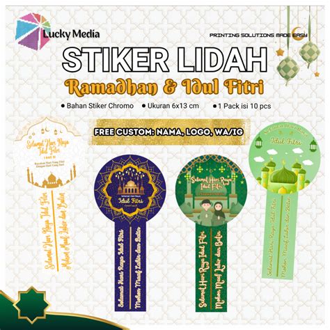 Jual Pcs Sticker Bulat Lidah Segel Toples Idul Adha Fitri Stiker