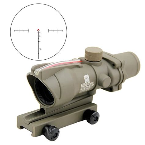 Fiber Acog X Source Scope Tactical Red Illuminated Real Fiber Optics