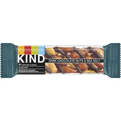 Kind Dark Chocolate Nuts Sea Salt Bar 40g Woolworths