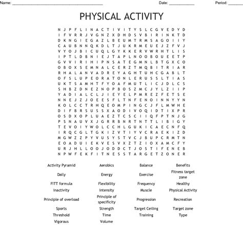 Exercise Word Search Printable Word Search Printable