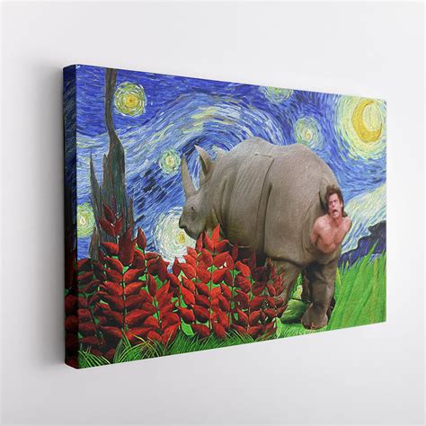 Ace Ventura Rhino Scene Canvas - The Starry Night Poster - Andaddy