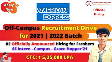 American Express Off Campus Recruitment Drive 2021 2022 Batch AE