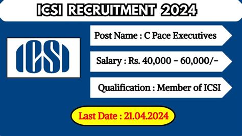 ICSI Recruitment 2024 Monthly Salary Up To 60 000 Check Posts