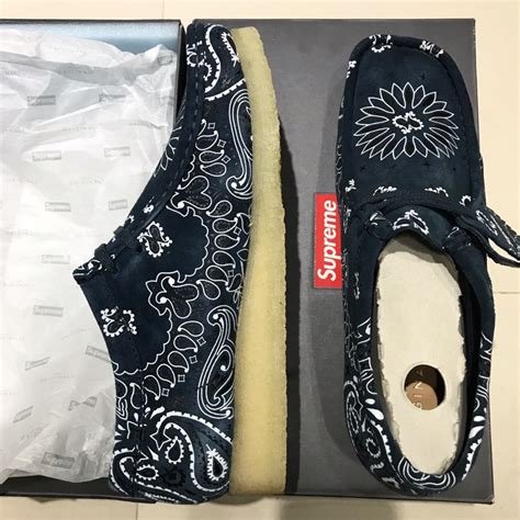 Supreme Ss Clarks Originals Wallabee Bandana Navy