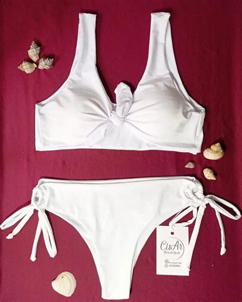 Bikini blanco con nudo y panti básica Bikinis Swimwear Boutique Lala