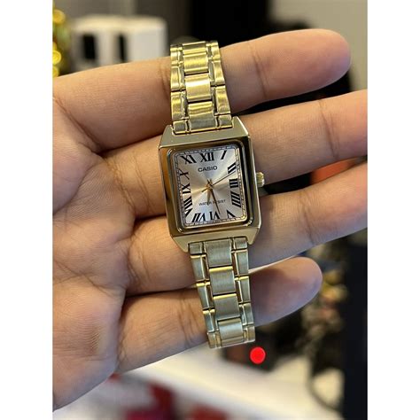 Original Casio Analog Tank Stainless Steel Ladies Gold Watch Ltp V007g 9b Casio Ltp V007g 9b