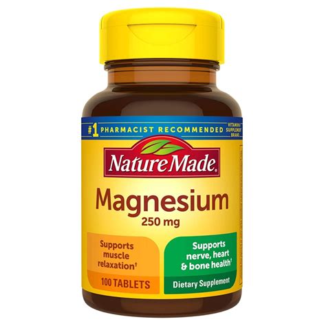 Nature Made Magnesium Магній для підтримки здоров'я серця, нервової ...