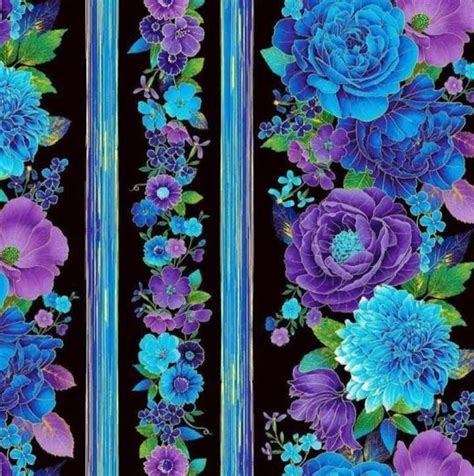 Utopia By Chong A Hwang For Timeless Treasures Bright Purple And Blue