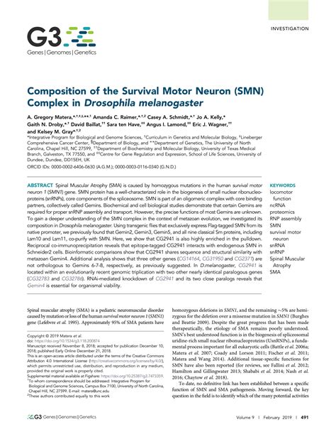 Solution Composition Of The Survival Motor Neuron Smn Complex In