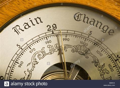 Barometer Showing Rain And Change Stock Photo Alamy