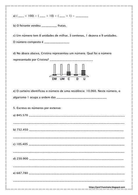 Prof Francinete Gomes Sistema de Numeração Decimal 4º e 5º ano