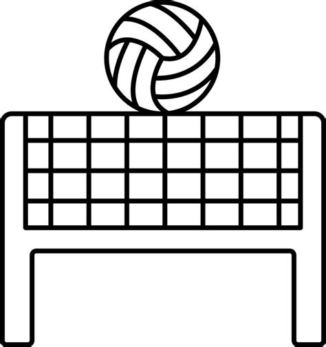 Volleyball Net Icon In Black Line Art Vector Art At Vecteezy