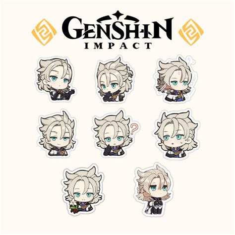 Genshin Impact Albedo Emoji Sticker Set 8 Pcs Shopee Philippines