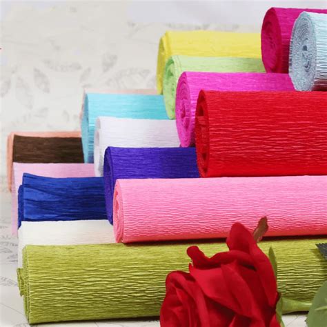 Aliexpress Buy 250 50CM Colored Crepe Paper Roll For DIY Flowers