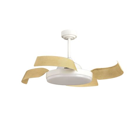 Batan Led Ceiling Fan W Lm Cct White Wood Cristalrecord