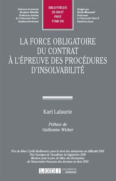 La Force Obligatoire Du Contrat L Preuve Des Proc Dures D