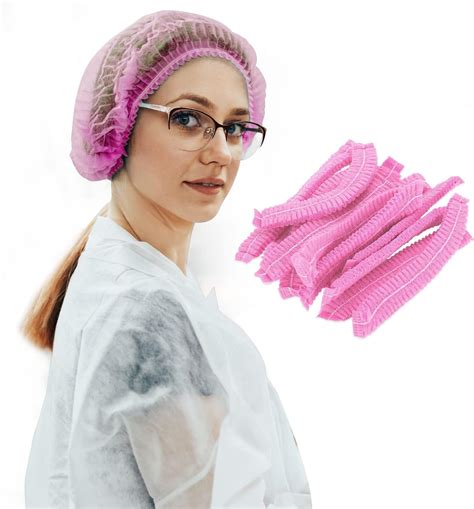 Amazon 100 Pack 21 Disposable Nonwoven Bouffant Caps Hair Net For