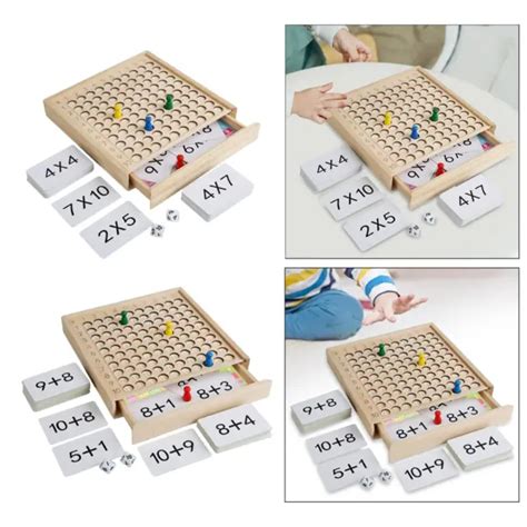 Planche De Multiplication Math Matique En Bois Montessori Avec Cartes