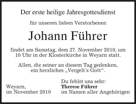 Traueranzeigen Von Johann F Hrer Trauer Merkur De