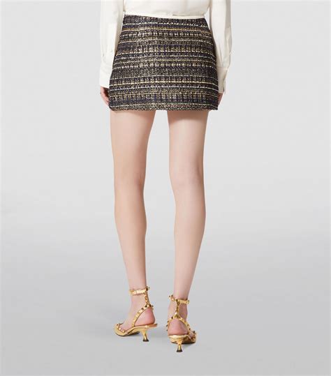 Womens Valentino Garavani Multi Tweed Rockstud Mini Skirt Harrods Uk