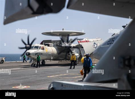 May 4 2024 At Sea An E 2C Hawkeye Attached To Airborne Command