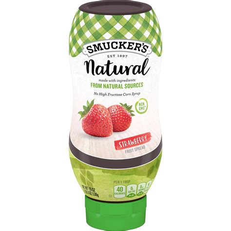 Smuckers Natural Strawberry Squeezable Fruit Spread 19 Ozs