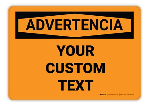 Create Custom Osha Spanish Warning Sign Creative Safety Supply