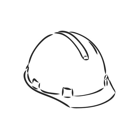 Capacete de engenheiro desenhado à mão desenho vetorial de capacete de