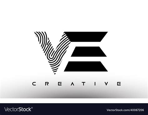 Ve Fingerprint Zebra Letter Logo Design Logo Vector Image