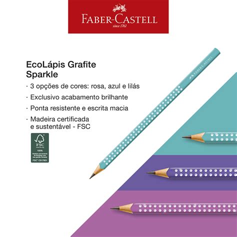 Lápis Preto Eco Grip Sparkle Triangular Faber Castell