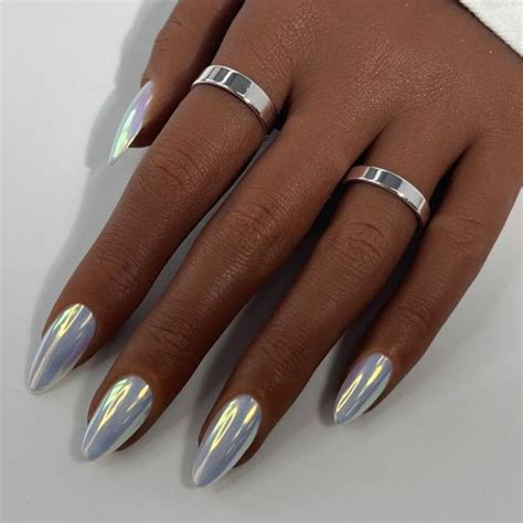 30 Metallic And Chrome Nail Designs On Black And Brown Skin Coils