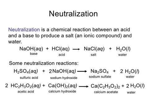 What Is The Balanced Equation For The Neutralization Reaction Of ...