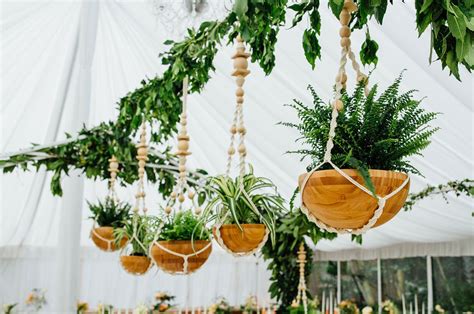 Hanging Macrame Pots Wedding Brunch Reception Wedding Chairs