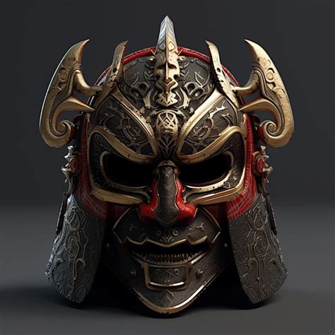 Premium AI Image Samurai Mask Japanese Samurai Helmet