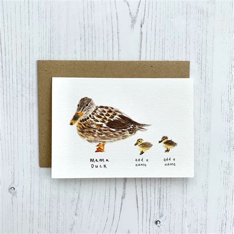 Personalise Mama Duck Card 3 Ducklings Mothers Day Card Etsy Uk