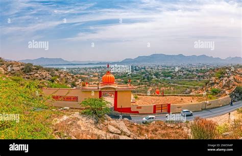 Panoramic view of Hindu temple and Ajmer city India Stock Photo - Alamy