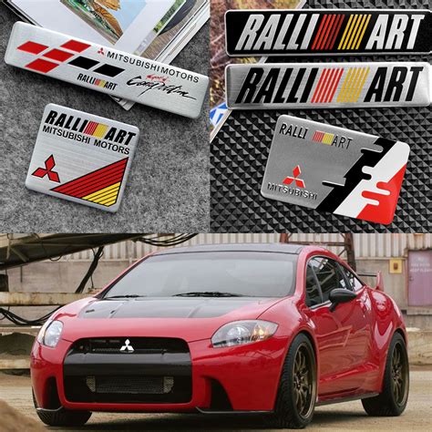 3D RALLIART Aluminum Car Emblem Stickers Accessories Decor Side Emblem