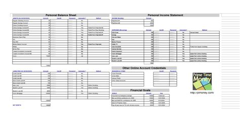 Excel Personal Balance Sheet Templates Examples Templatelab