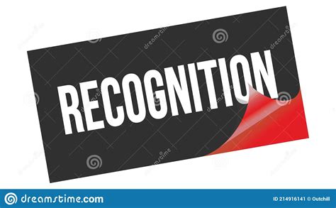 Recognition Text On Black Red Sticker Stamp Stock Illustration