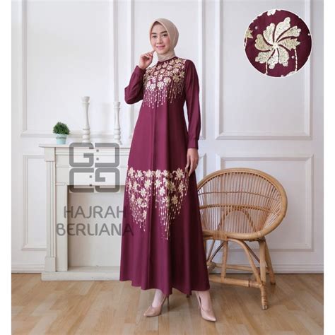 Jual New Gamis Toyobo Motif Bordir Hijrah Berliana Gamis Bordir