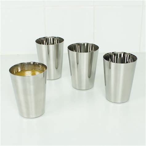 RVS Drinkbekers Set Van Vier Stainless Steel Cups 300 Ml A Slice Of Green